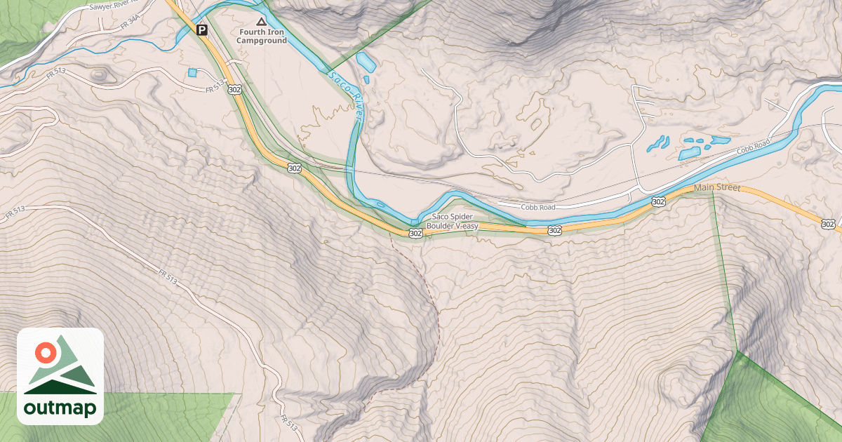 Map of Saco Spider Boulder