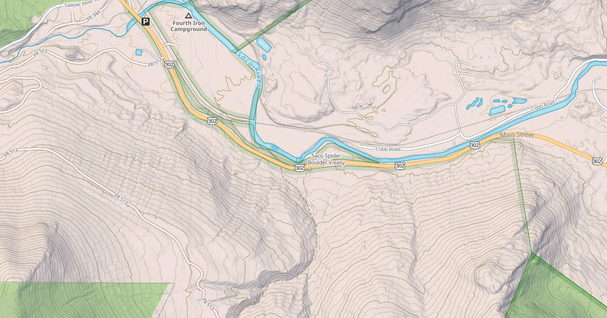 Map preview of Saco Spider Boulder
