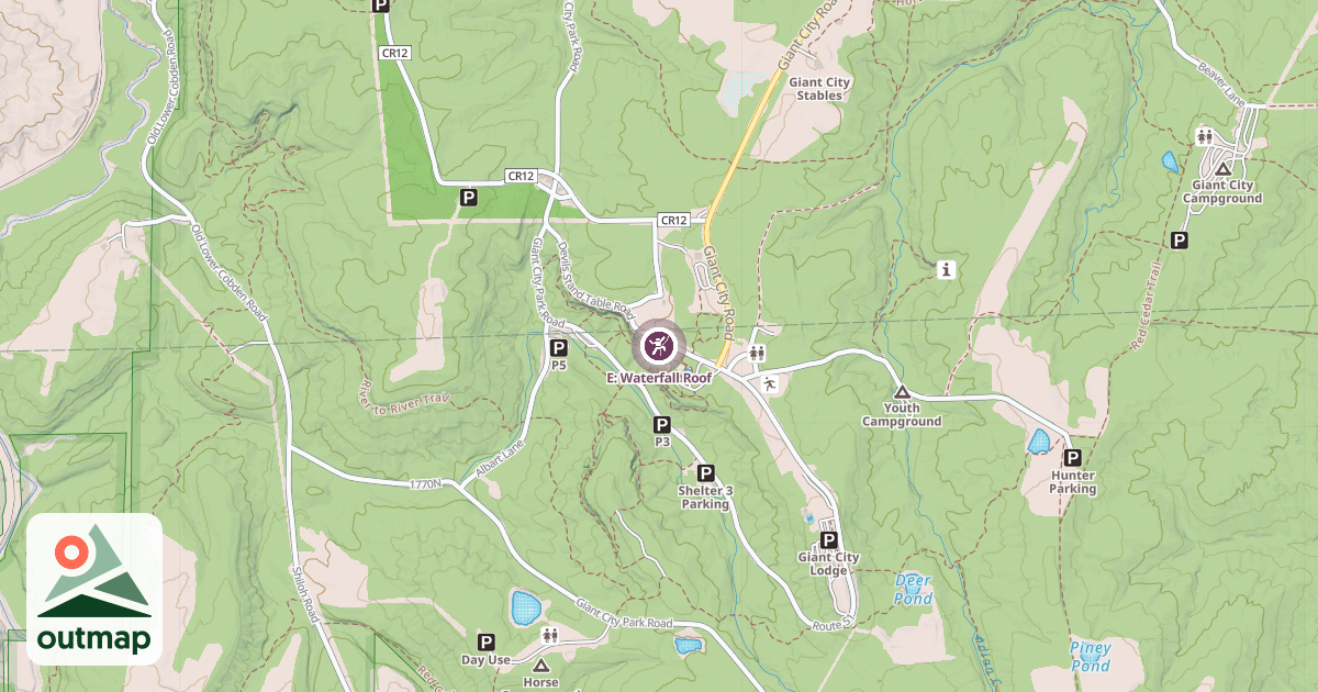 Map of E: Waterfall Roof