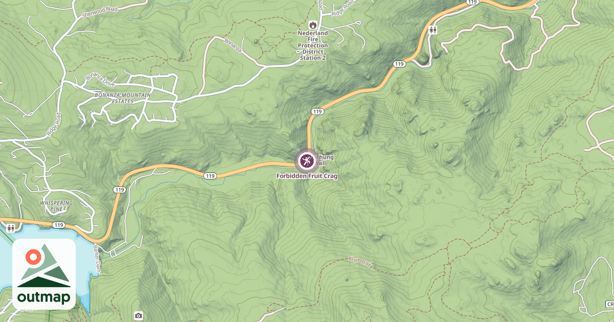 Map of Forbidden Fruit Crag