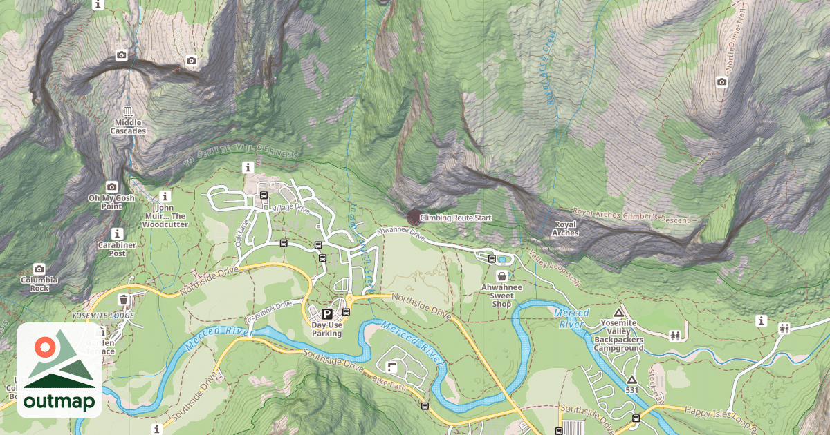 Map of Climbing Route Start