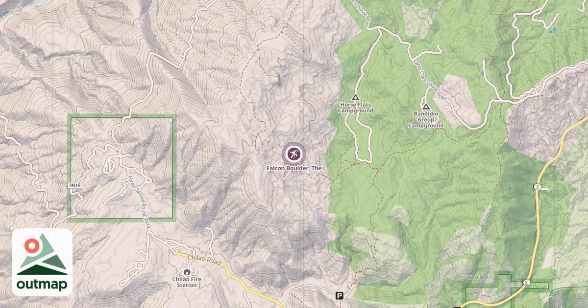 Map of Falcon Boulder, The