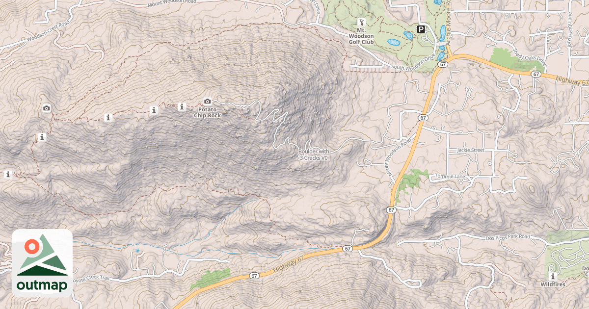 Map of Boulder with 3 Cracks