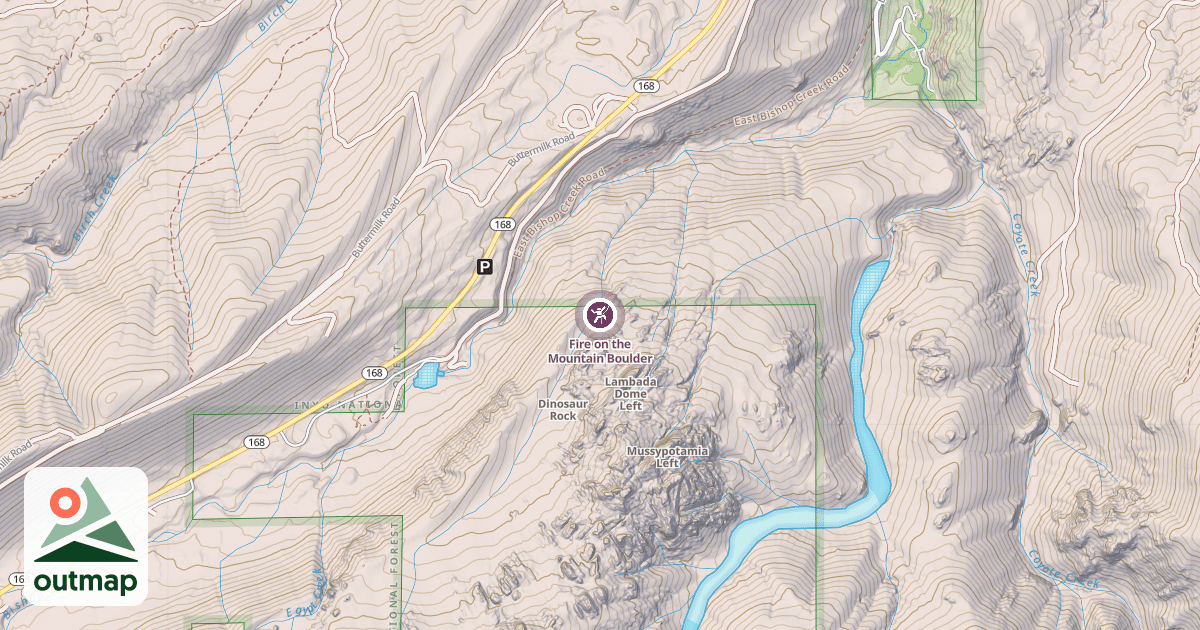 Map of Fire on the Mountain Boulder
