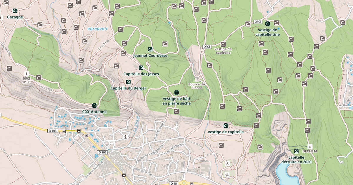 Map preview of vestige de bâti en pierre sèche