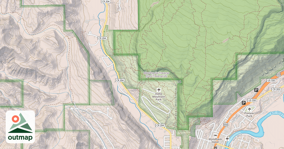 Map of Bleeding Lip Traverse (Font Traverse)