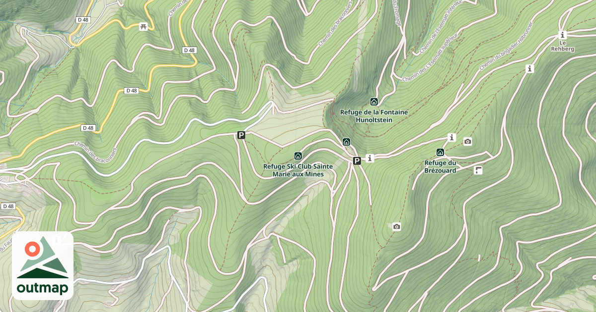 Map of Refuge Ski Club Sainte Marie aux Mines
