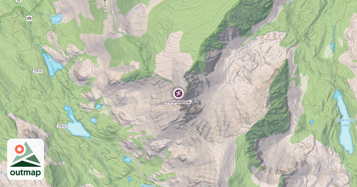 Map of Pyramid Peak
