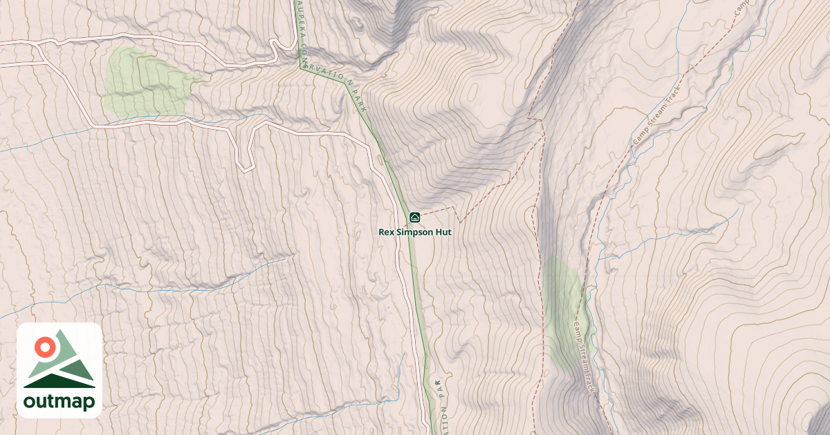 Map of Rex Simpson Hut