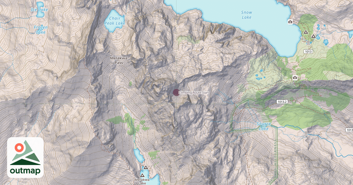 Map of Climbing Route Start