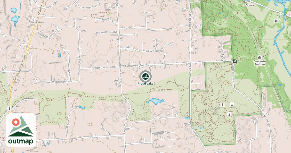 Map of Proud Lake