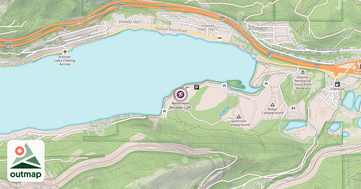 Map of Bathroom Boulder Left