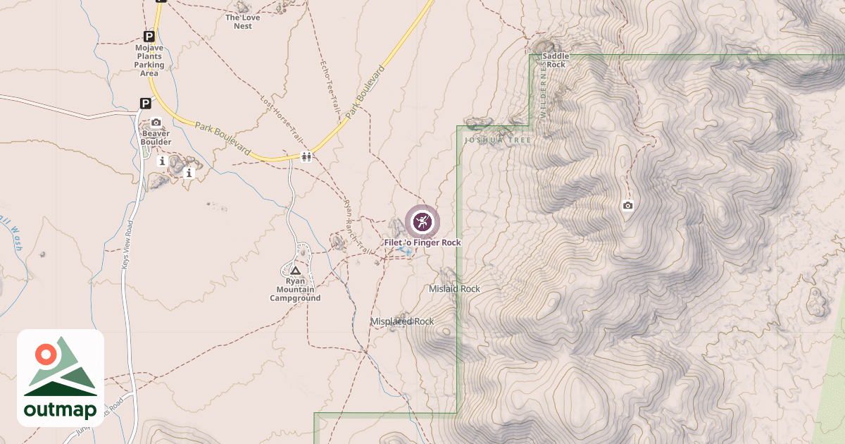 Map of Filet 'o Finger Rock