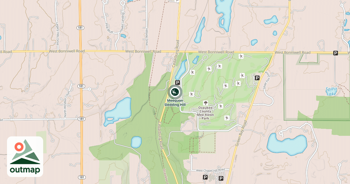 Map of Meequon Sledding Hill