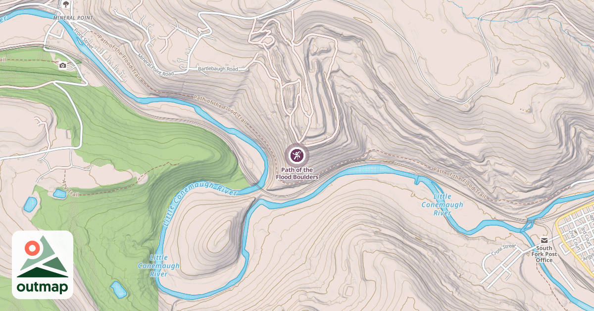 Map of Path of the Flood Boulders