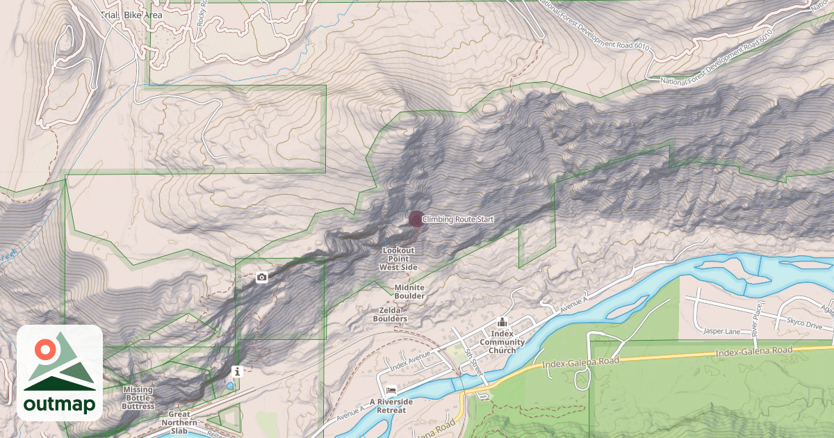 Map of Climbing Route Start