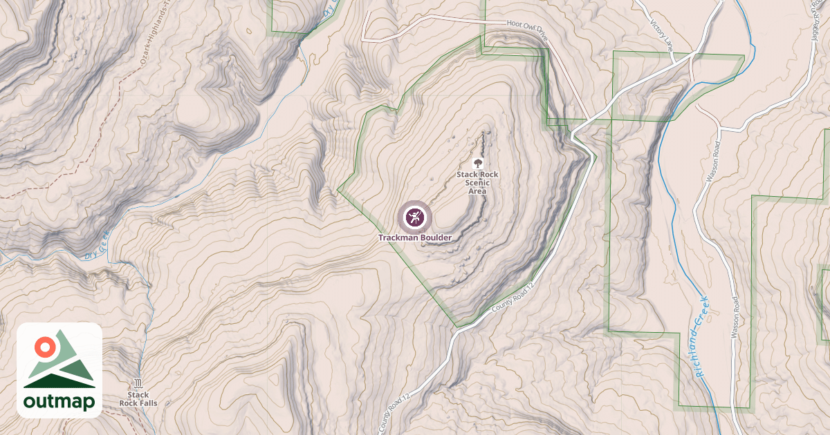Map of Trackman Boulder