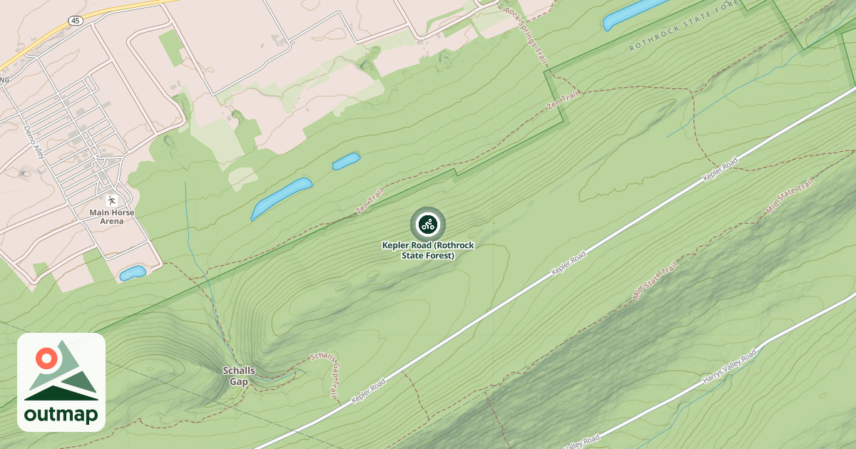 Map of Kepler Road (Rothrock State Forest)