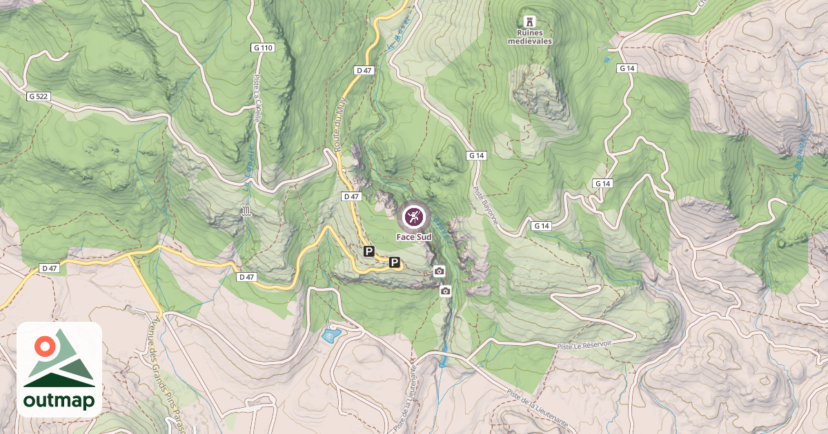 Map of Face Sud