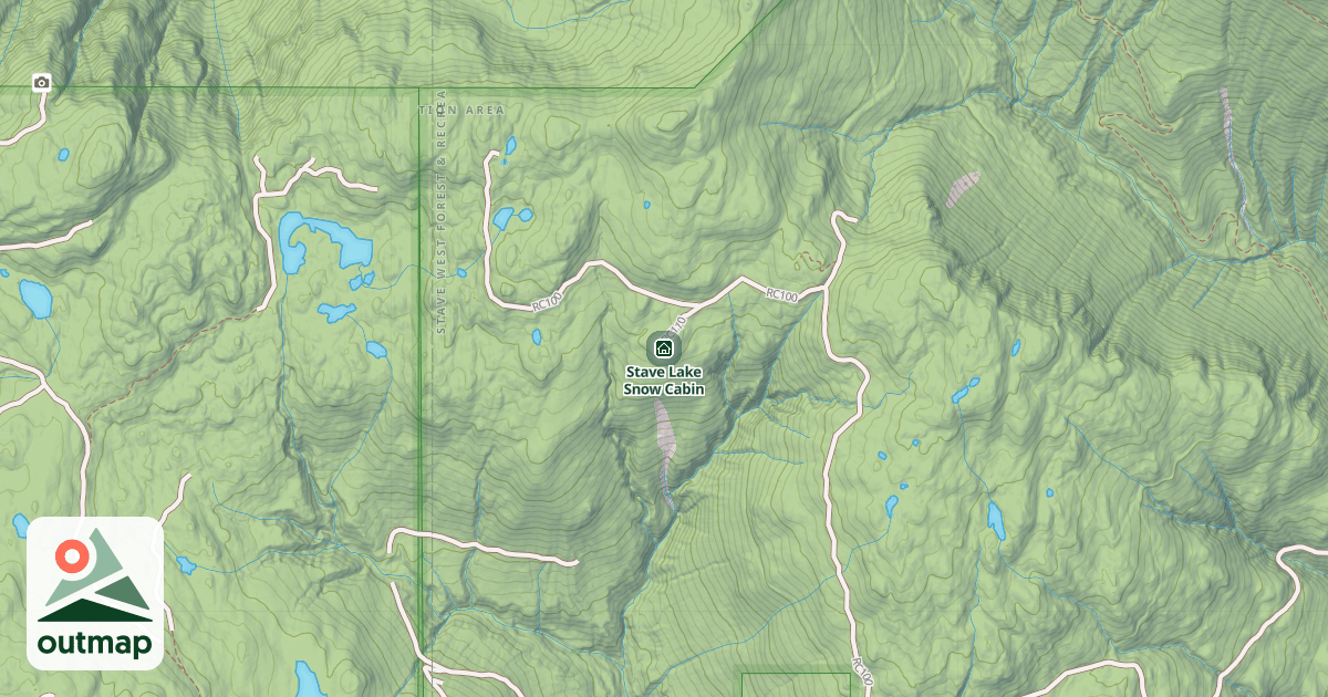 Map of Stave Lake Snow Cabin