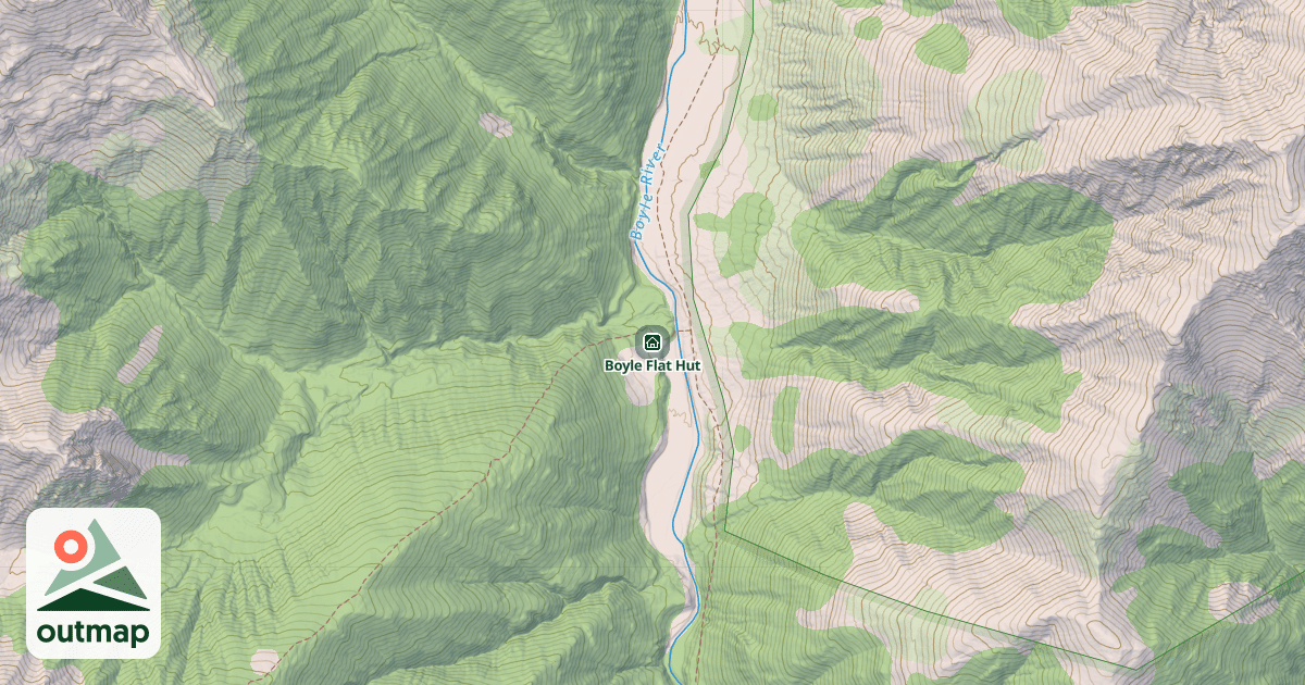 Map of Boyle Flat Hut