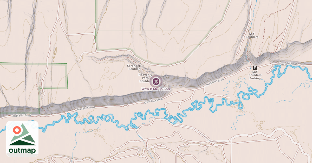 Map of Wow Is Me Boulder