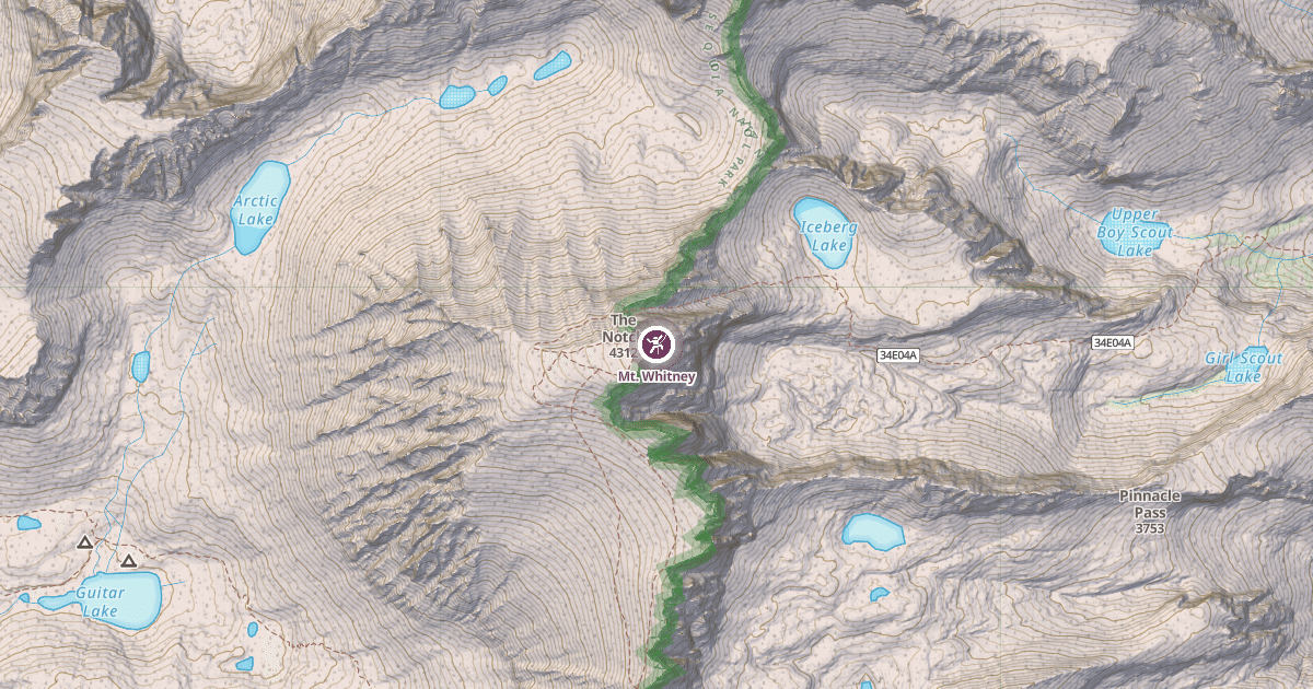 Map preview of Mt. Whitney