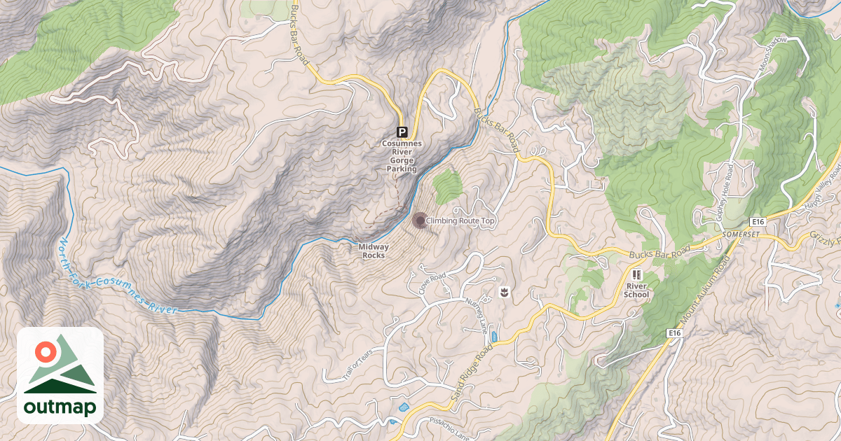 Map of Climbing Route Top