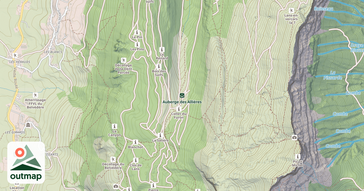 Map of Auberge des Allières