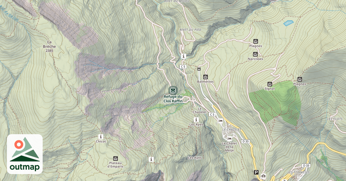 Map of Refuge du Clos Raffin