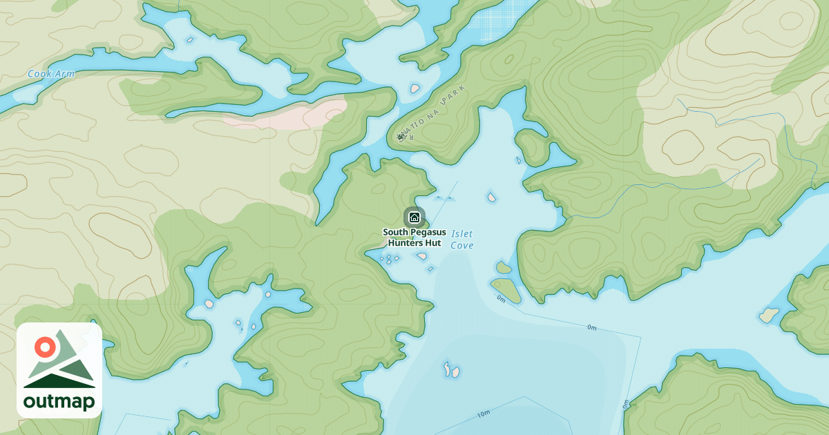 Map of South Pegasus Hunters Hut