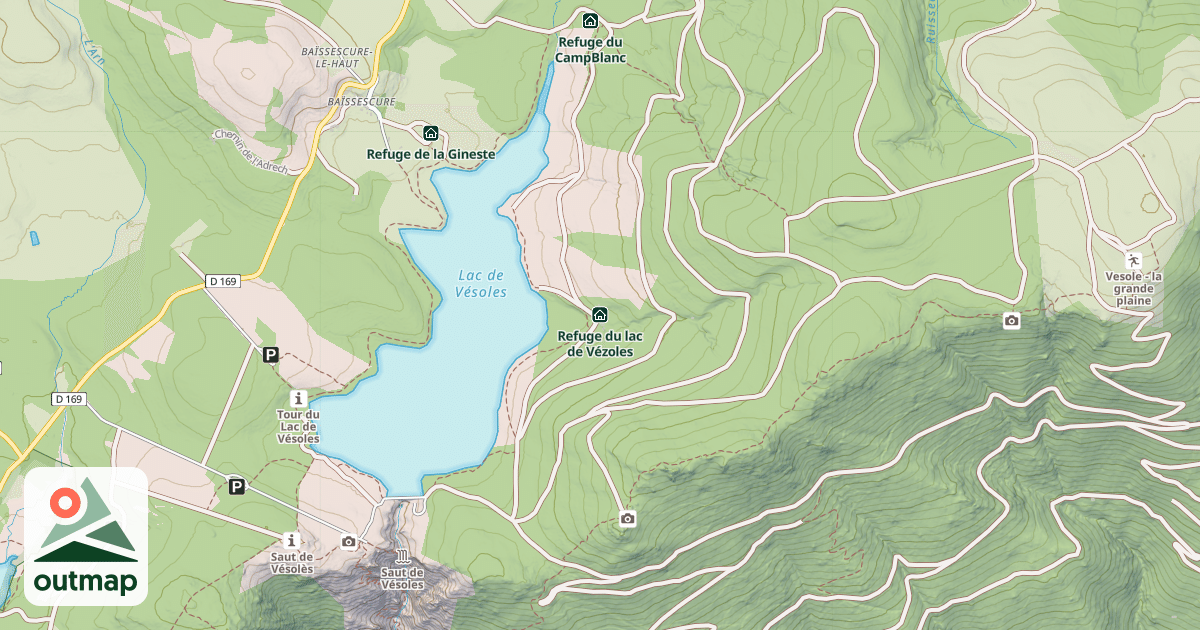 Map of Refuge du lac de Vézoles