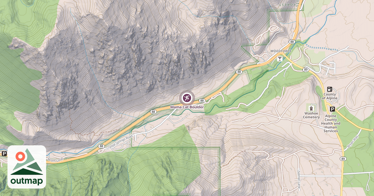 Map of Mama Cat Boulder