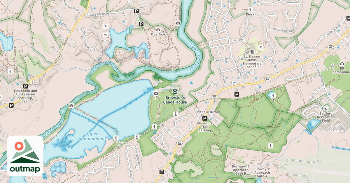 Map of Brewster's Canoe House