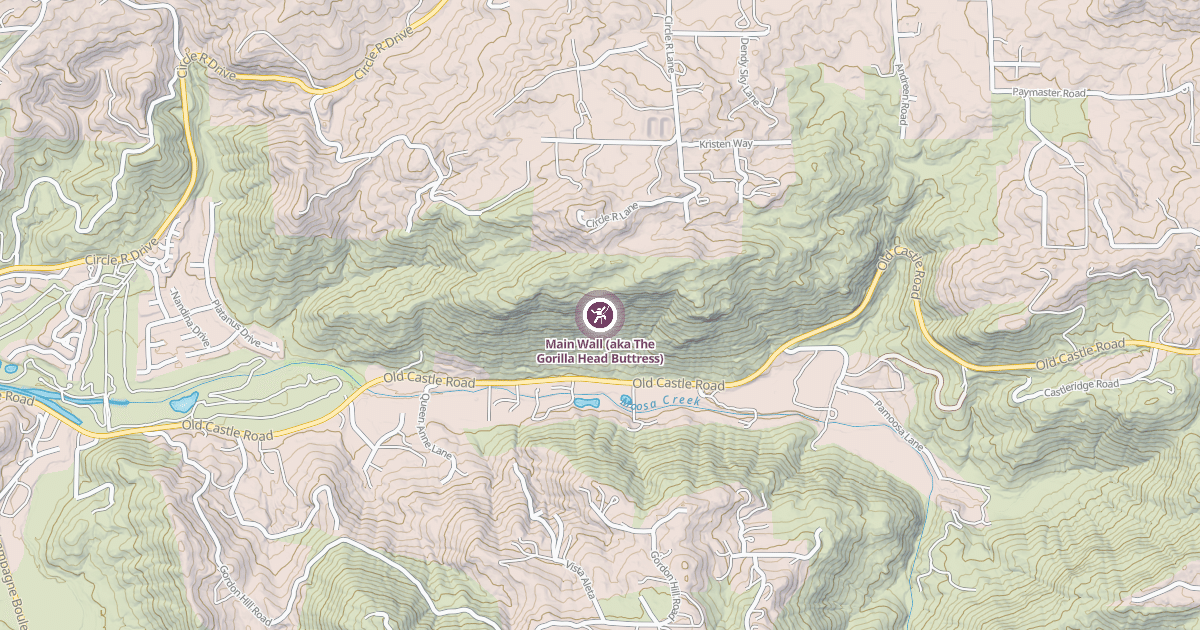 Map preview of Main Wall (aka The Gorilla Head Buttress)
