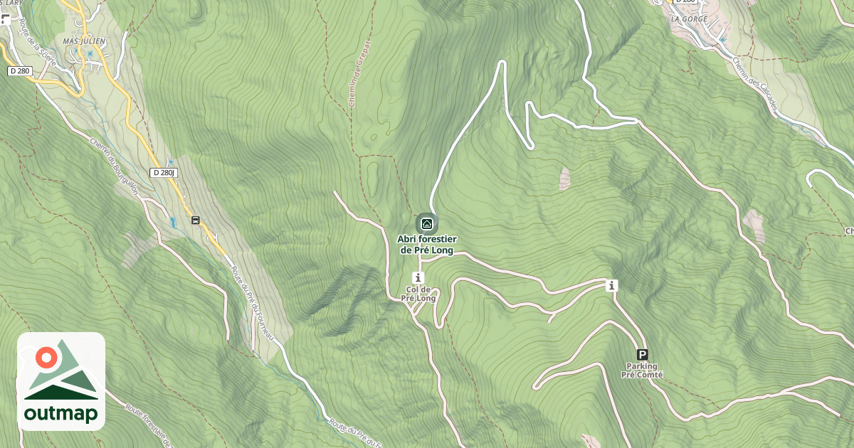 Map of Abri forestier de Pré Long