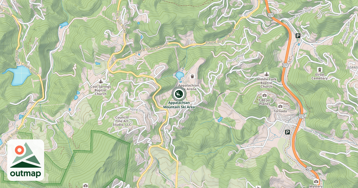 Map of Appalachian Mountain Ski Area