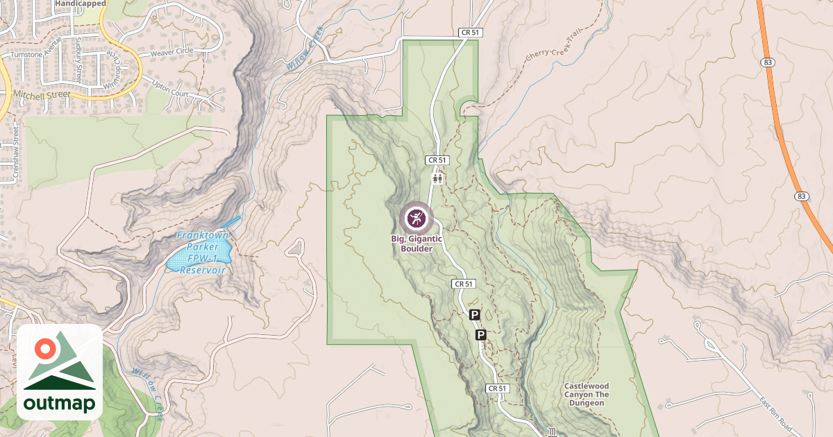 Map of Big, Gigantic Boulder