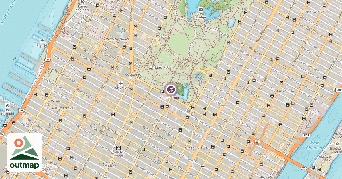 Map of Cop Cot Rock