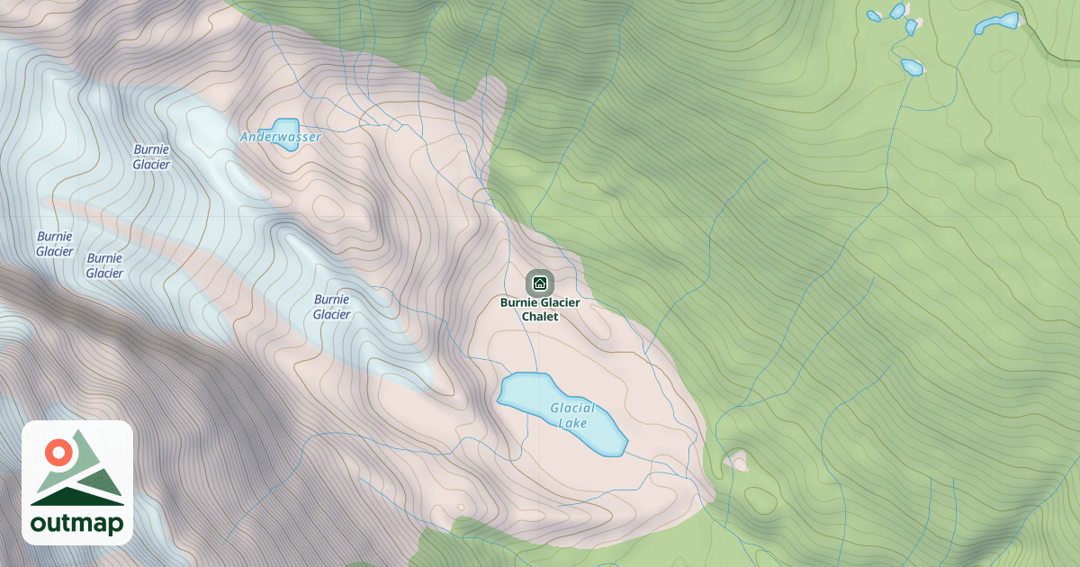 Map of Burnie Glacier Chalet
