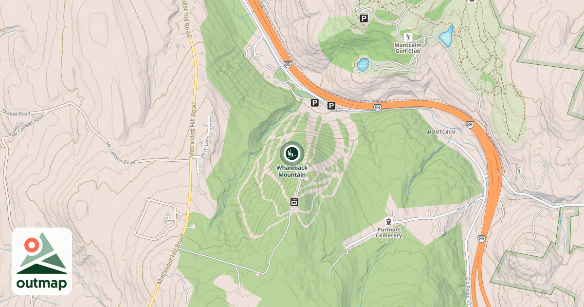Map of Whaleback Mountain