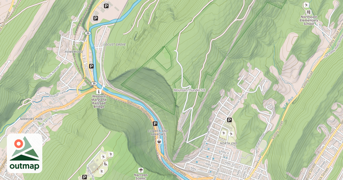 Map of Mountain Thunder