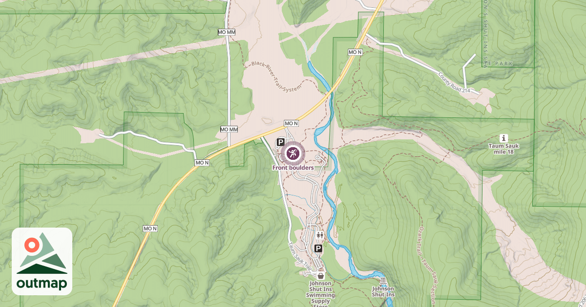 Map of Front boulders