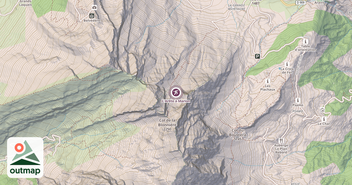 Map of L'Arête à Marion