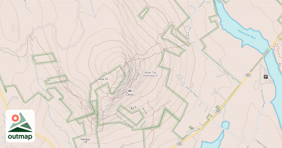 Map of White Top Overhang