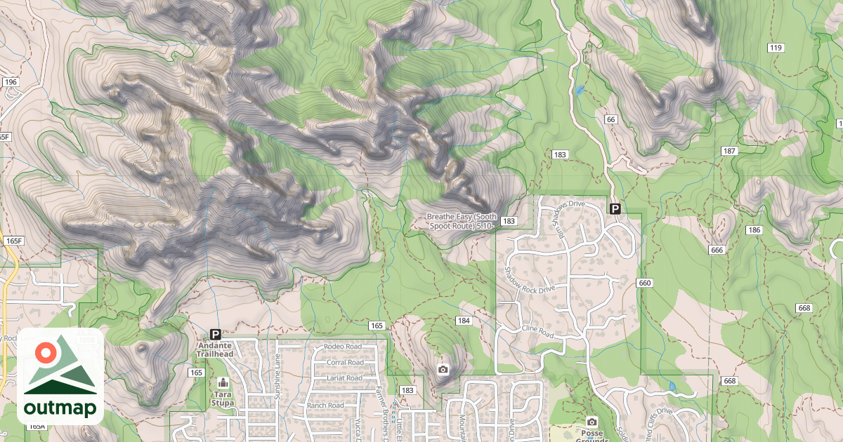Map of Breathe Easy (Sooth Spoot Route)