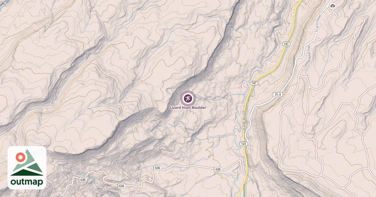 Map of Lizard Hunt Boulder