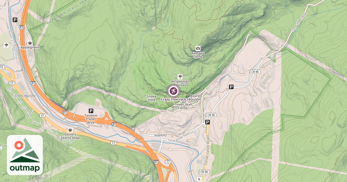 Map of Crazy Tree rock