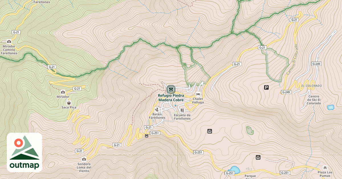 Map of Refugio Piedra Madera Cobre