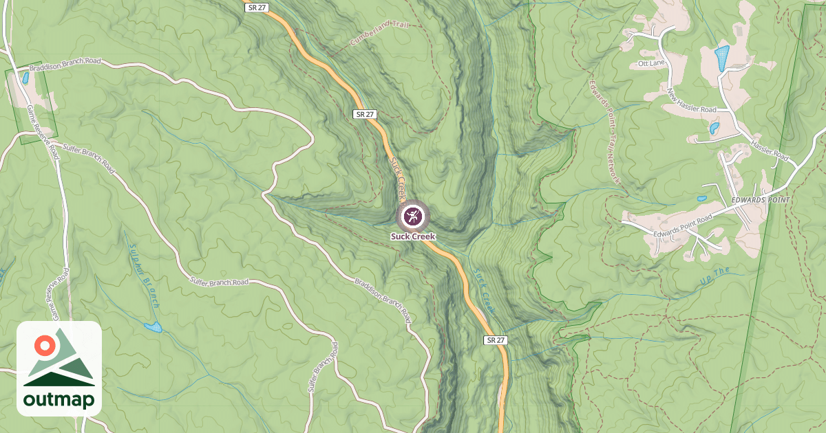 Map of Suck Creek